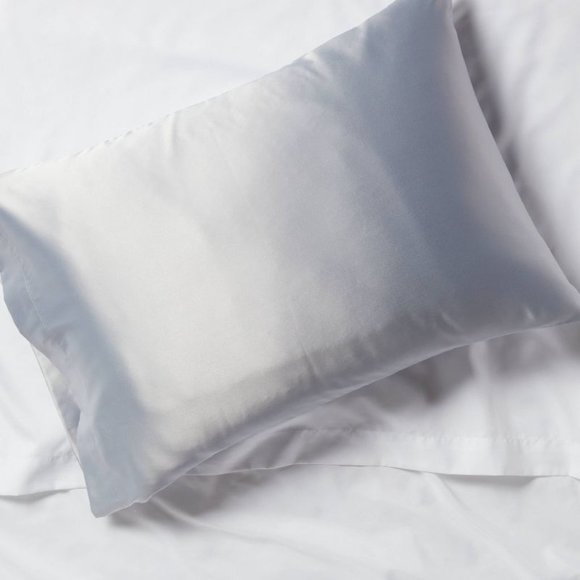 2 Standard Satin Solid Pillowcase (Light Grey) - Picture 1 of 3